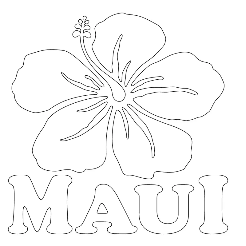 Maui Hibiscus Floral Sticker – 5 Inch Square 1