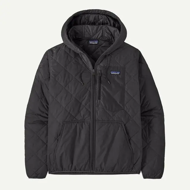 Men'S Diamond-Quilted Bomber-Style Hooded Jacket 1
