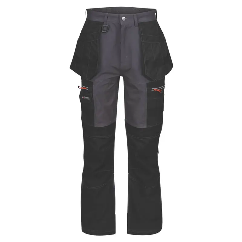 Men'S Regatta Grey & Black Stretch Cargo Trousers – Classic Fit, Multi-Pocket, Size 46W X 33L 1