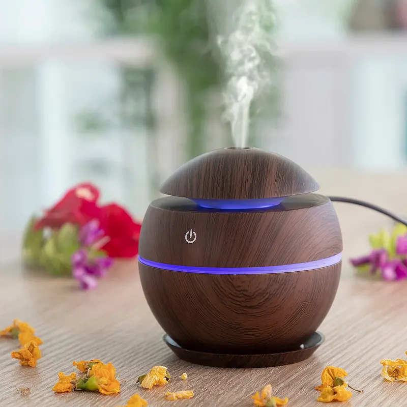Mini Aroma Diffuser & Humidifier – Dark Walnut Ultrasonic Essential Oil Nebulizer By Innovagoods 1