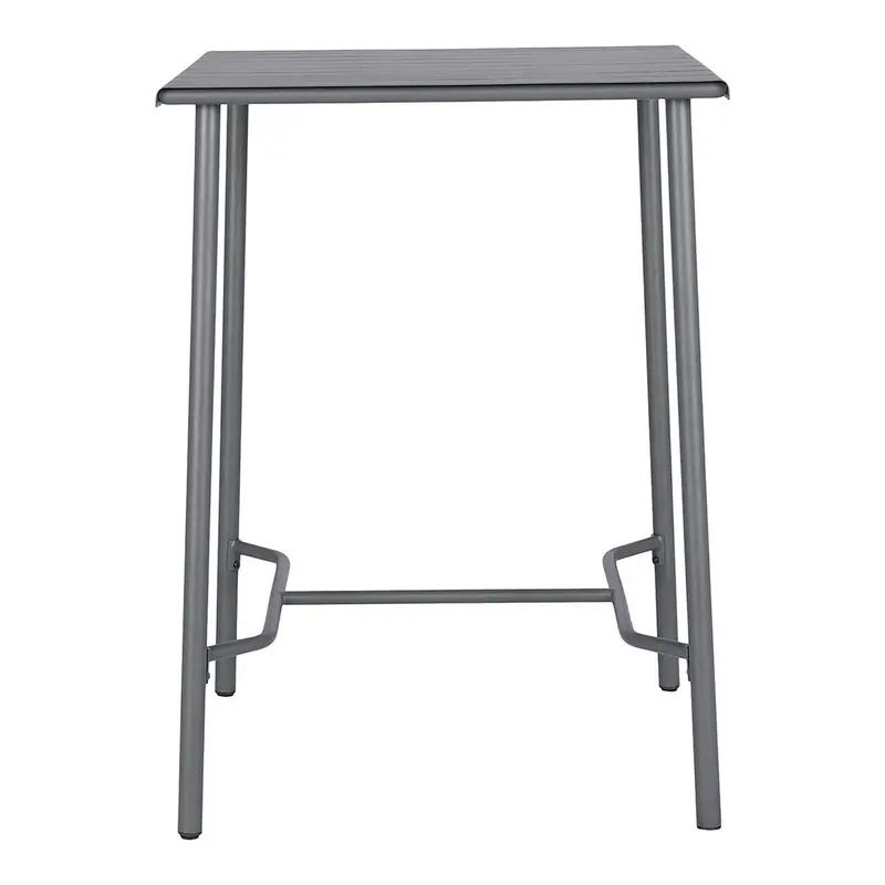 Minimalist Metal Garden Table – Square 2-Seater Outdoor Dining Table, L76.6 × W76 × H106Cm 2