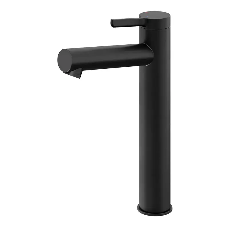Modern Matte Black Basin Mixer Tap With Single Lever Handle And Ceramic Disc Cartridge 1