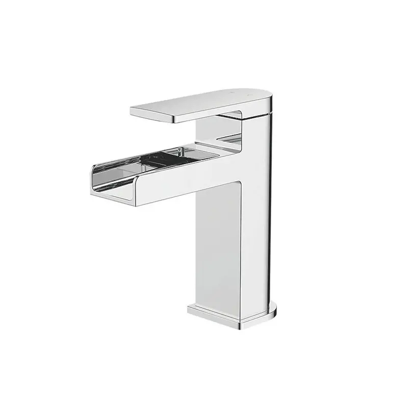 Modern Mono Basin Mixer Tap – Single-Lever Chrome Waterfall Faucet With Waste For Cloakrooms 1