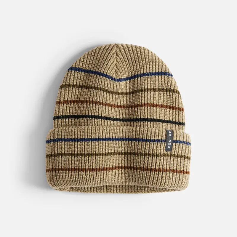Multi-Stripe Knit Beanie – Textured Cold-Weather Accessory 1