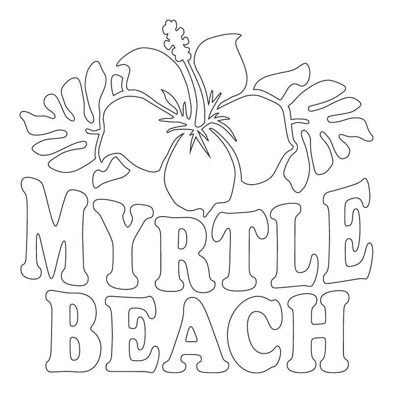 Myrtle Beach Floral Sticker – 5X5 Inch 1