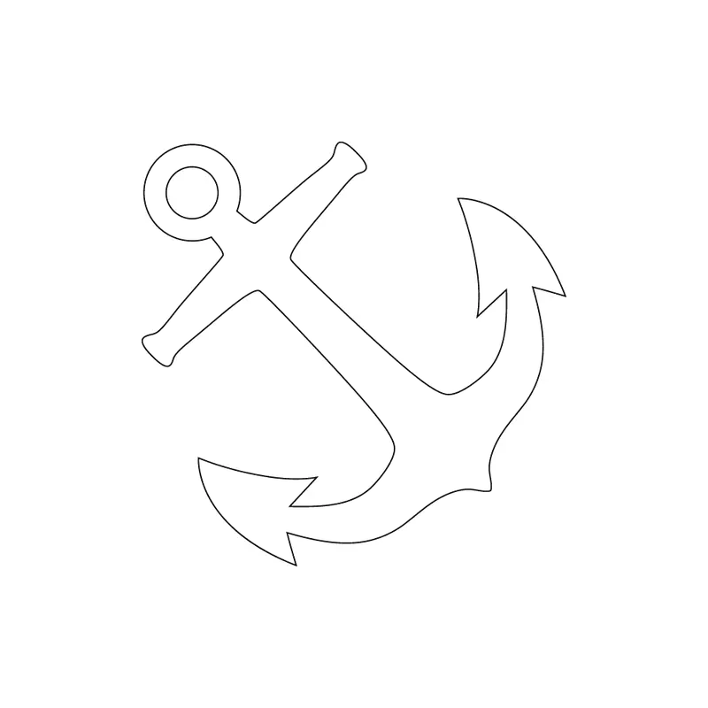 Nautical Anchor Sticker – 2.5 In Square Maritime Symbol 1