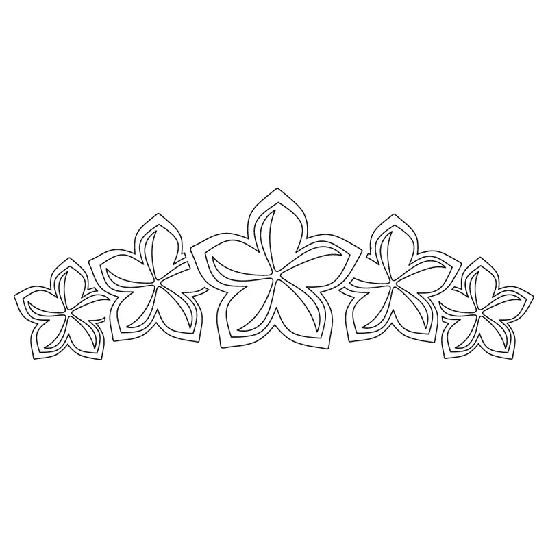 New Plumeria Floral Sticker – 12 X 4 Inches 1