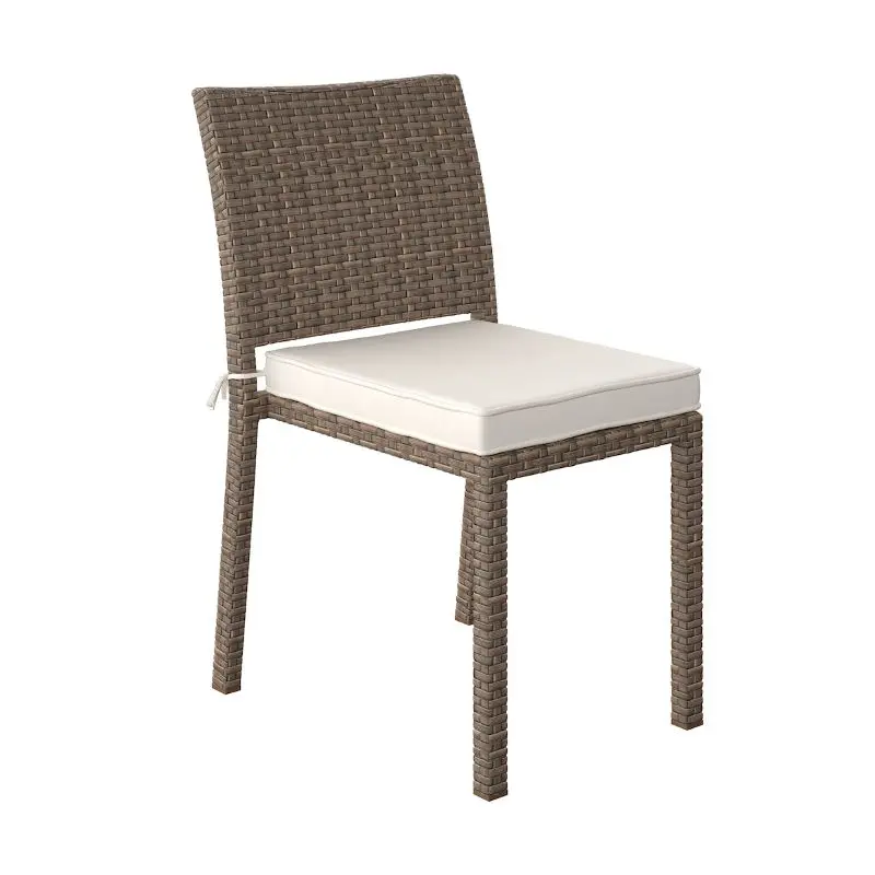 Newliberty Brown Wicker Armchair With Crisp White Cushions 1