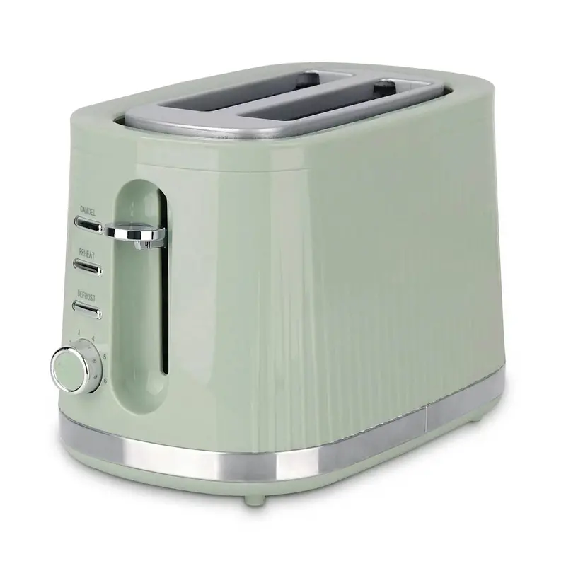 Nutmeg Fluted 2-Slice Toaster – Sage-Coloured Kitchen Appliance With Defrost, Reheat & Cancel Functions 1