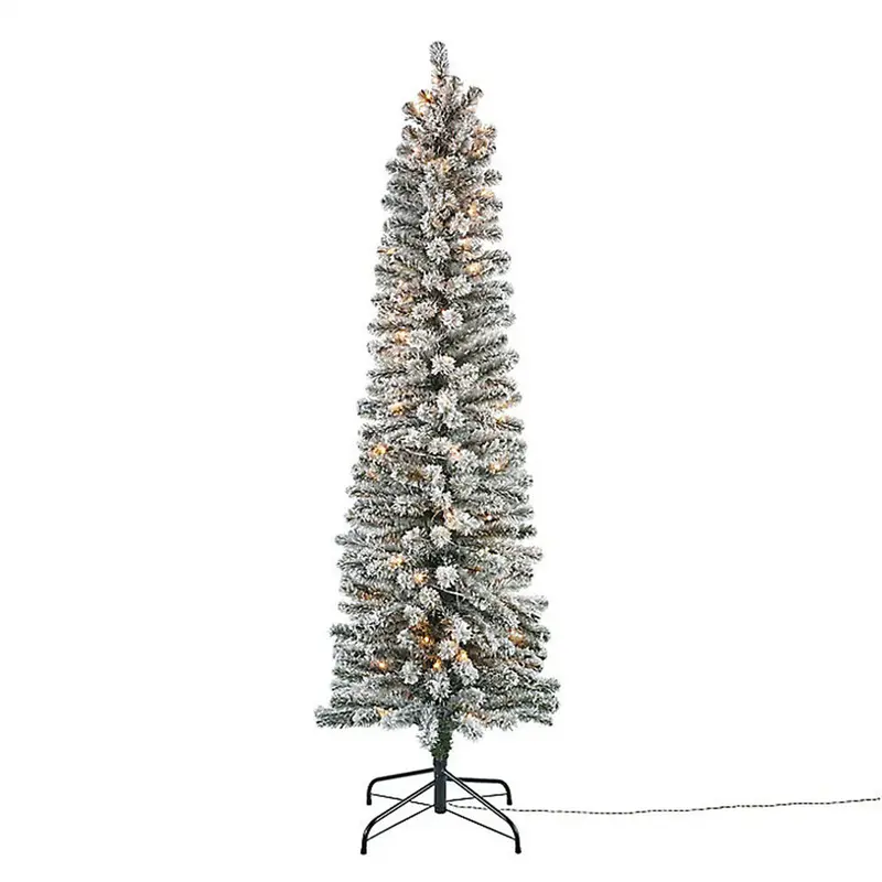 Olan Pre-Lit Artificial Christmas Tree – 6Ft Tall, 100 Warm White Leds, Snowy Wrapped Branches 1