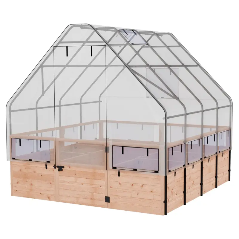 Outdoor Living Today Garden-In-A-Box With Built-In Greenhouse – 8 Ft X 8 Ft 1