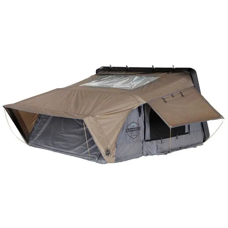 Ovs Hd Bushveld Cantilever Rooftop Tent — 2-Person, Grey Shell, Tan Rainfly 1