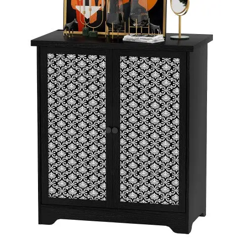 Patterned Accent Sideboard Cabinet – Stylish Buffet Storage Unit With Decorative Doors; Ideal For Living Rooms, Kitchens, Or Entryways 1