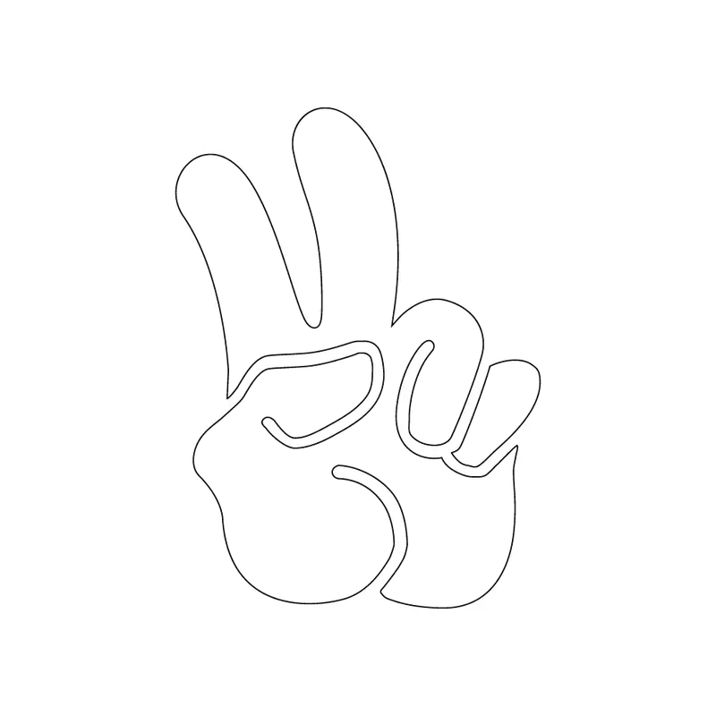 Peace Hand Design Vinyl Sticker – 2.5 Inch Square 1