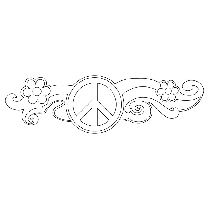 Peace Symbol Graphic Sticker – 12 X 4 Inches 1