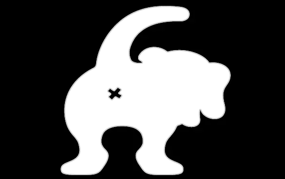 Playful Dog Butt Sticker – 2.5 In Square Humorous Decal 1