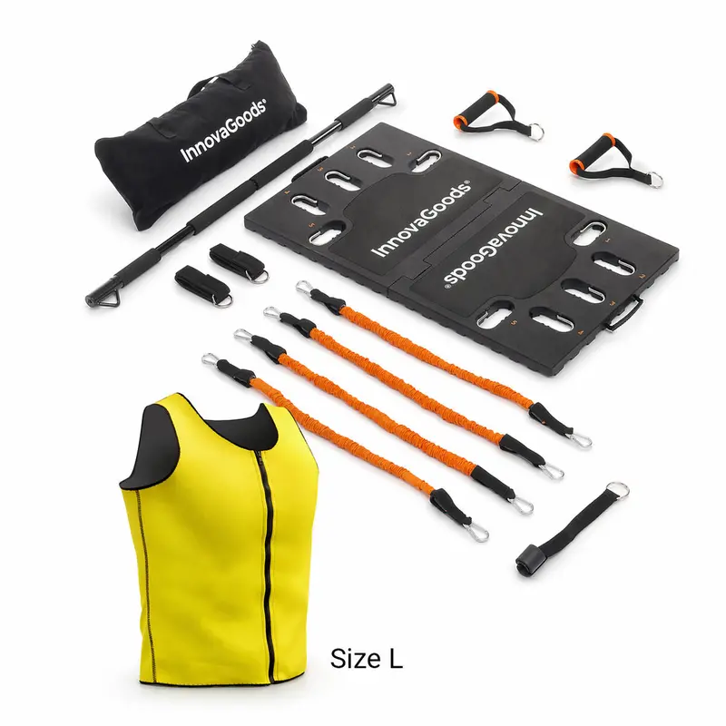 Portable Full-Body Workout System + Sauna Vest (Size L) – Innovagoods Men’S Training Bundle 1