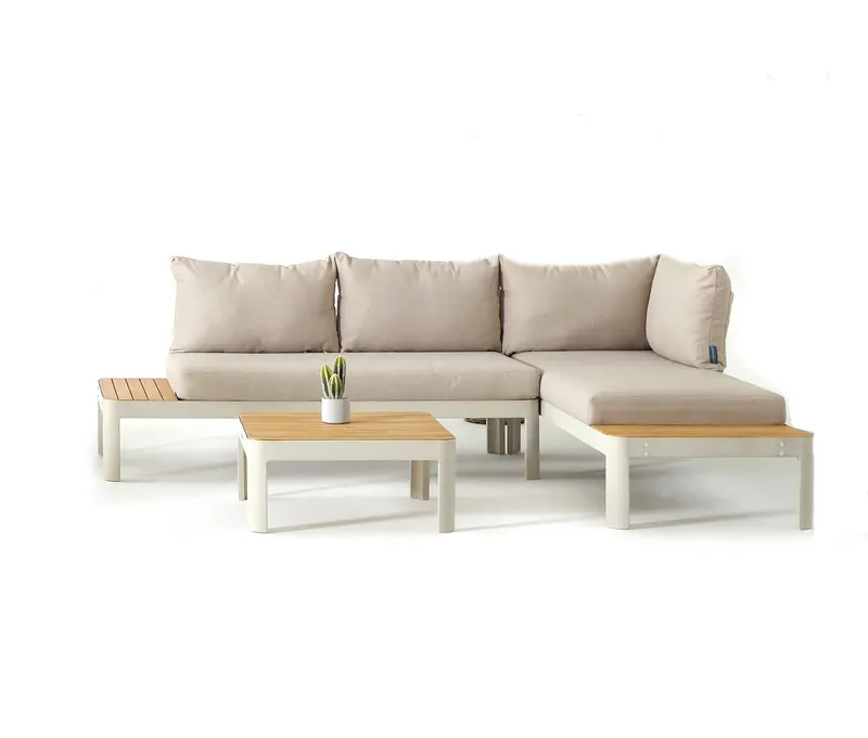 Portals Teak & Aluminum 3-Piece Modular Sofa 1