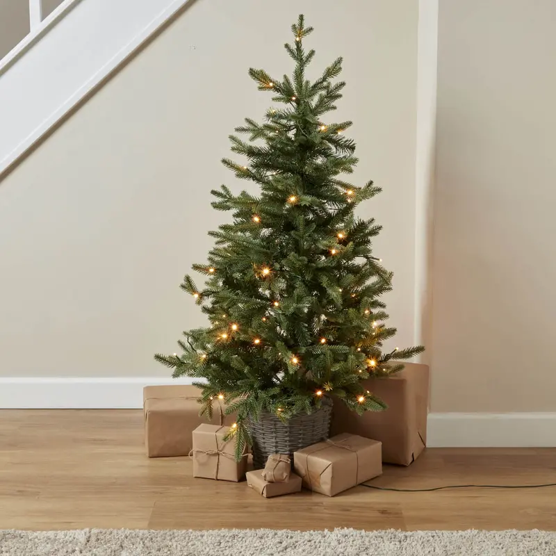 Pre-Lit 4Ft Artificial Christmas Tree – Full Green With Warm White Leds & 8 Lighting Functions 1