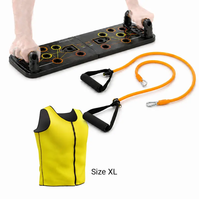 Push-Up Board Set: Resistance Bands + Xl Sauna Vest For Men By Innovagoods 1