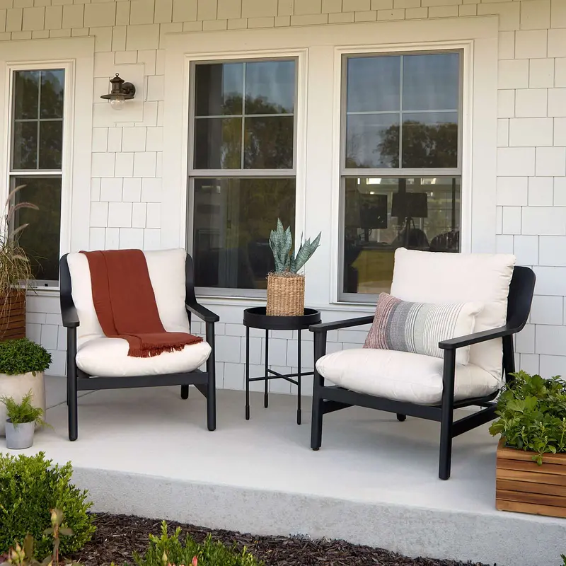 Real Flame Pomona Outdoor Chair Set Featuring Sunbrella® Cushions 1