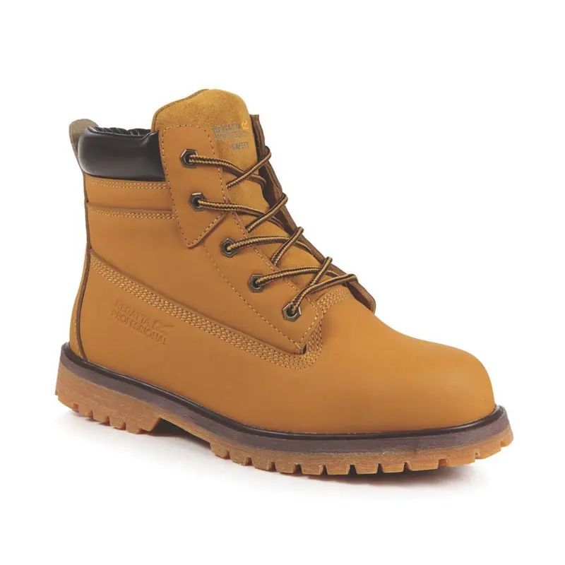 Regatta Brown Leather Safety Boots – Standard Fit With Steel Toe Cap (Size 8) 1