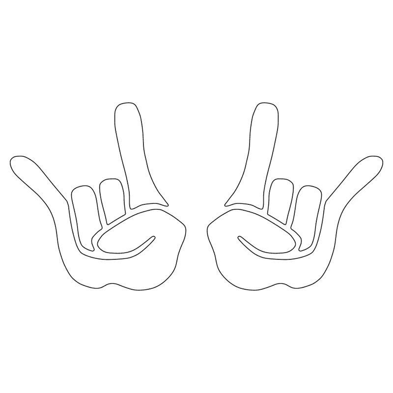 Rock On Hands Sticker – 2.8" X 5.3" Vintage Music-Inspired Graphic 1