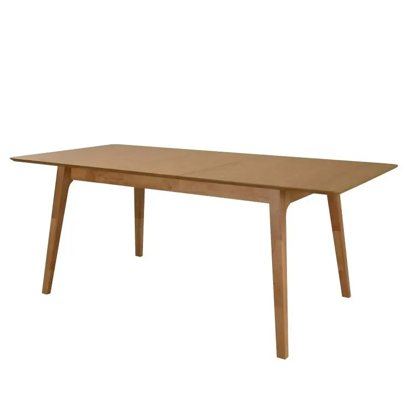 Rockwell Light Rubberwood Butterfly Expandable Dining Table – Soft-Tone Wood Grain 1