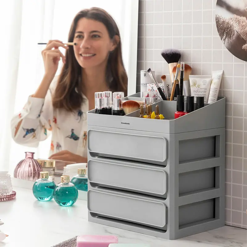 Rotating Makeup Organizer – Makeser Tiered Cosmetic Storage System – Innovagoods 1
