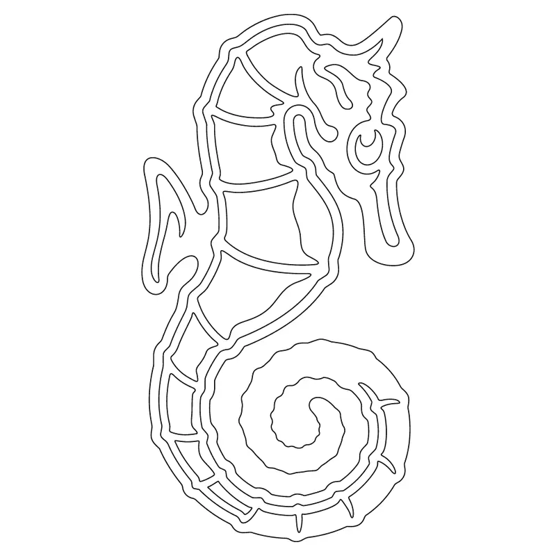 Seahorse Illustration Sticker – 2.8" X 5.3" Marine Life Design 1