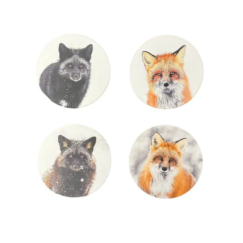 Set Of 4 Animal Print Cork Coasters – Absorbent, Heat-Resistant & Moisture-Proof Drink Protectors 1