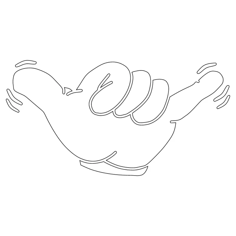 Shaka Hand Gesture Vinyl Sticker – 2.8" X 5.3" 1