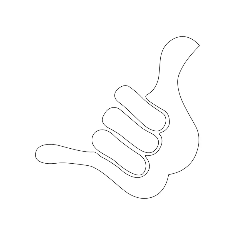 Shaka Sign Sticker – 2.5 Inch Square Aloha Design 1