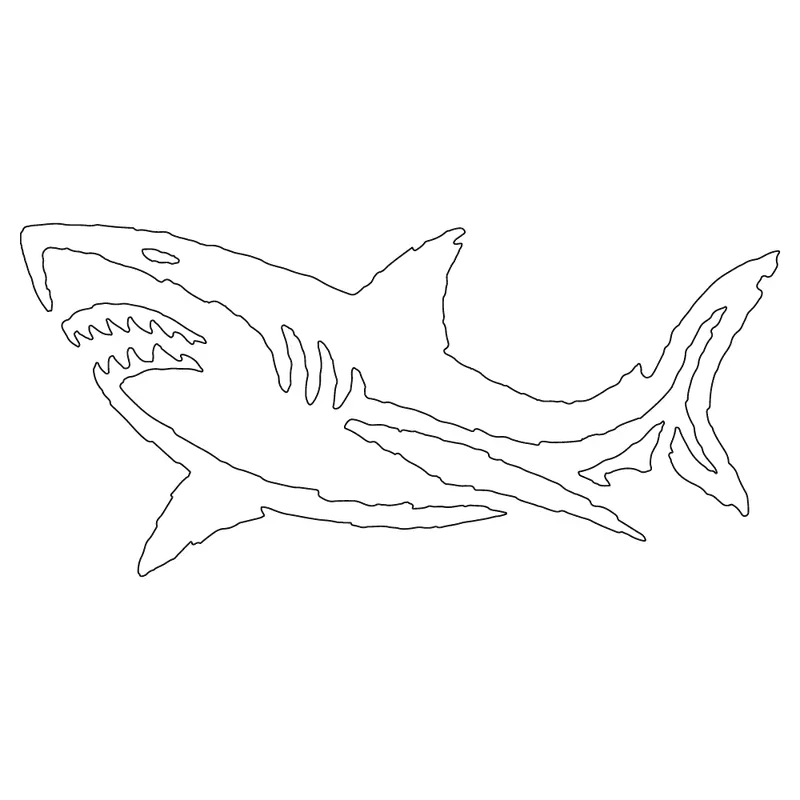 Shark Silhouette Sticker – 2.8 X 5.3 Inch Ocean Theme 1