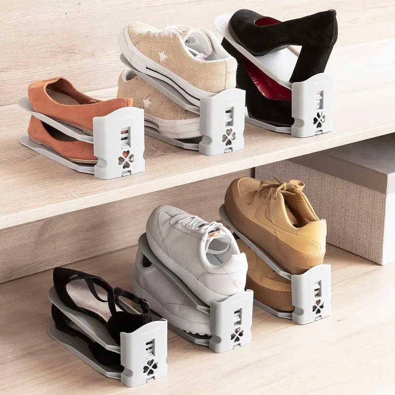 Sholzzer Adjustable Shoe Organizer – Stackable 6-Tier Storage Rack For Footwear 1