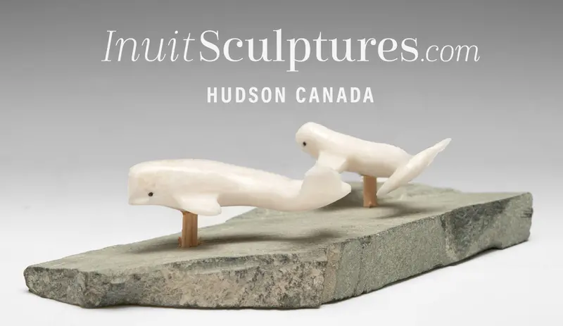 Simon Kudlistiak 'Pod Pals' Beluga Whale Set – 6 Inch Pair Carving 1