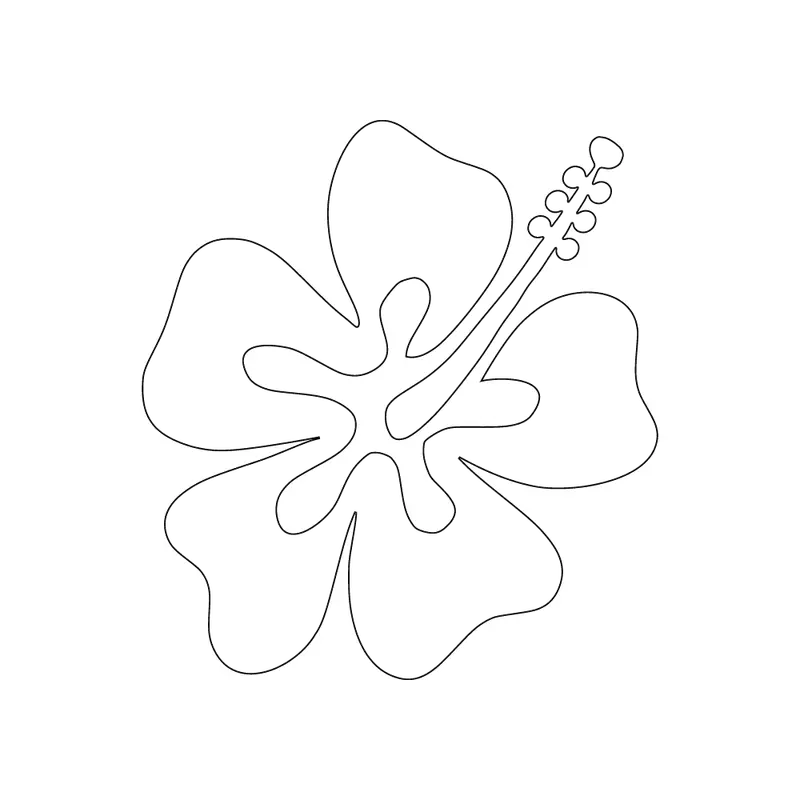 Single Hibiscus Flower Sticker – 2.5 Inch Square 1
