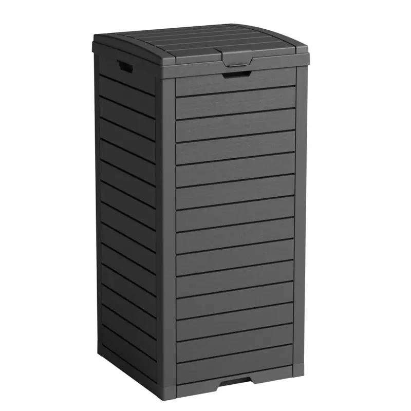 Slim 31-Gallon Outdoor Trash Can – Uv-Resistant Resin Bin With Pull-Out Leak Tray & Quick-Assembly Design 1