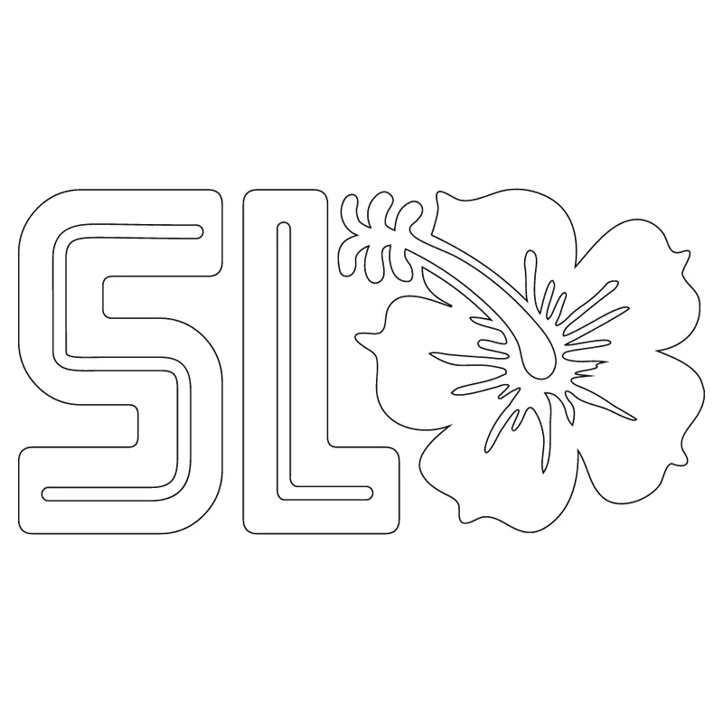 Slo Hibiscus Sticker – 2.8" X 5.3" San Luis Obispo Floral Art 1