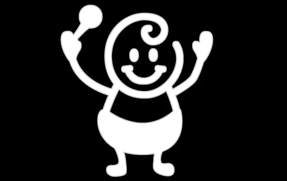 Smiling Baby Sticker – 2.5 In Square Joyful Infant Illustration 1