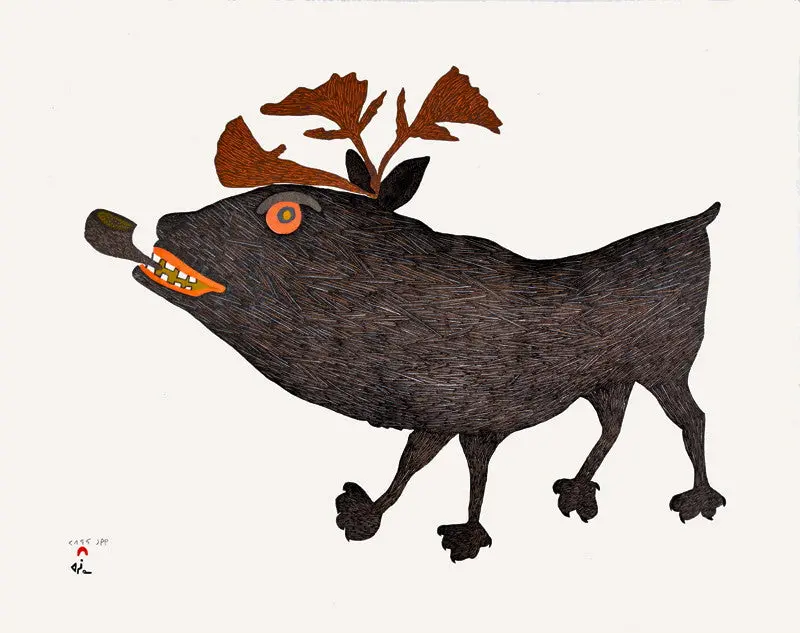 Smoking Caribou Drawing, 2015 — Papiara Tukiki 1