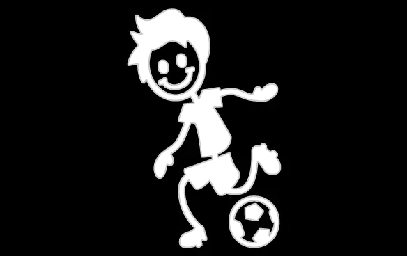 Soccer Boy Vinyl Decal – 2.8" X 5.3" Athletic Kids Sticker 1