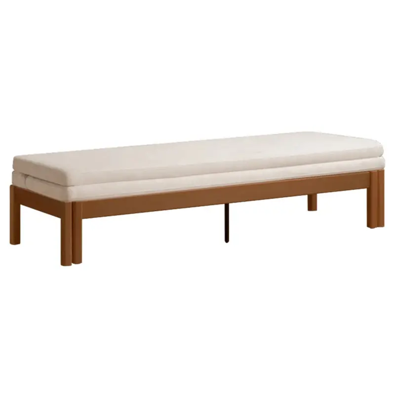 Solid Walnut-Finish Convertible Sofa Bed – Folding Daybed For Small Spaces 1