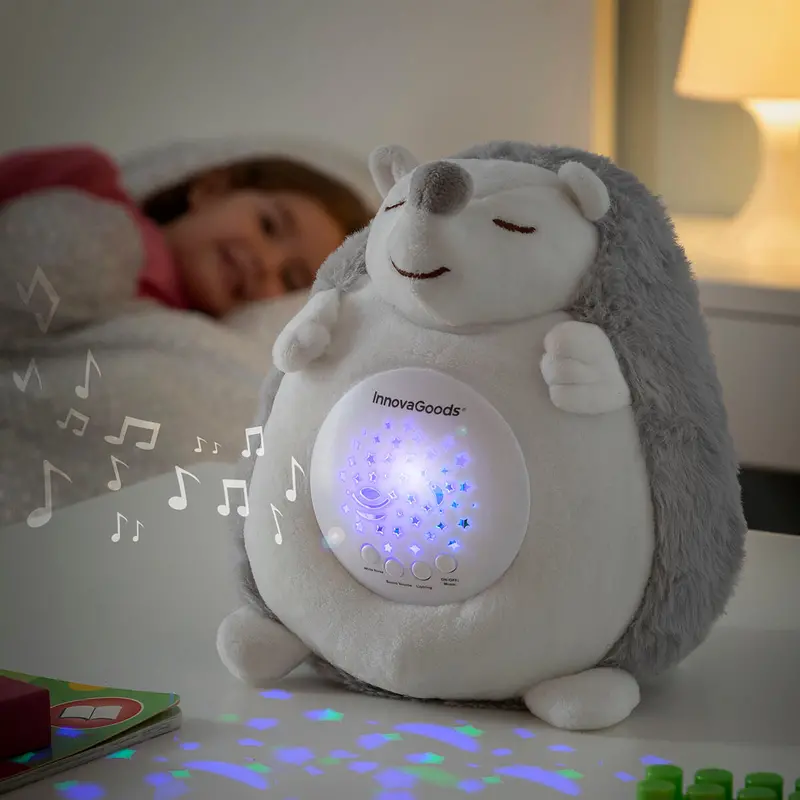 Spikey Calming Plush Toy – White Noise & Starlight Projector For Kids’ Nighttime Comfort 1