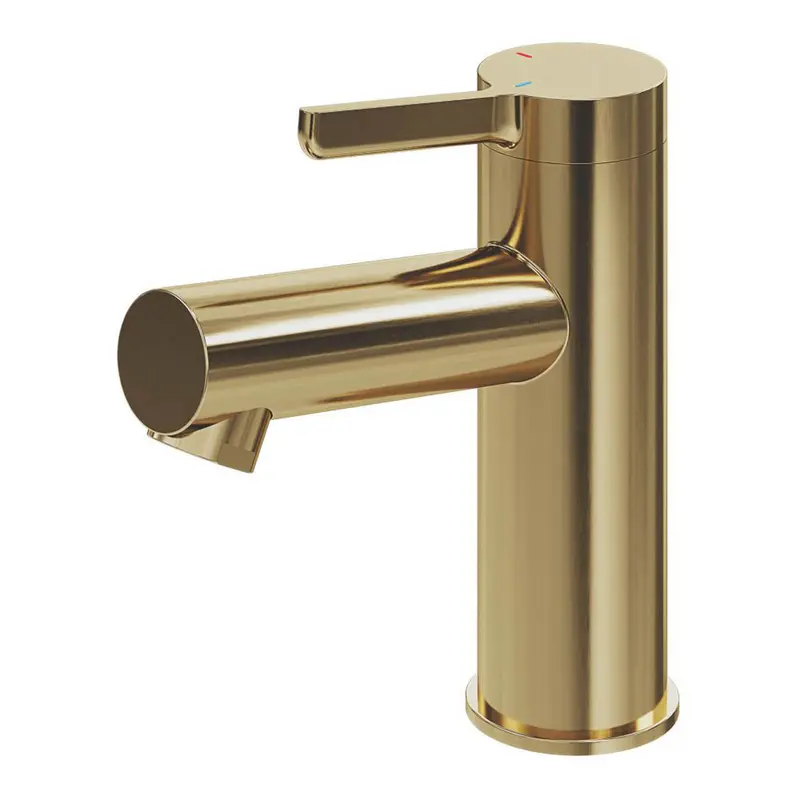 Swirl Brass Mono Basin Mixer Tap – 136Mm Height, Standard Lever, Deck-Mounted 1