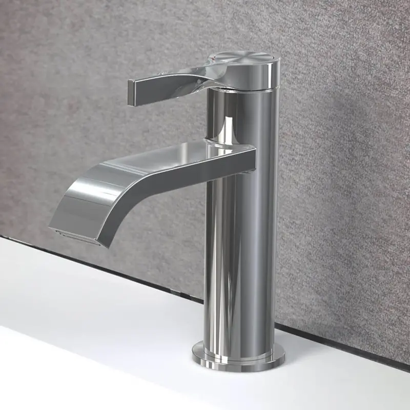 Swirl Mono Basin Mixer Tap – Contemporary Brass-Chrome Single-Lever Design 1