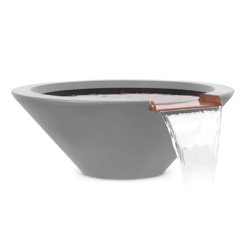 The Outdoor Plus Cazo Round Water Bowl – Natural Gray Gfrc Concrete 1