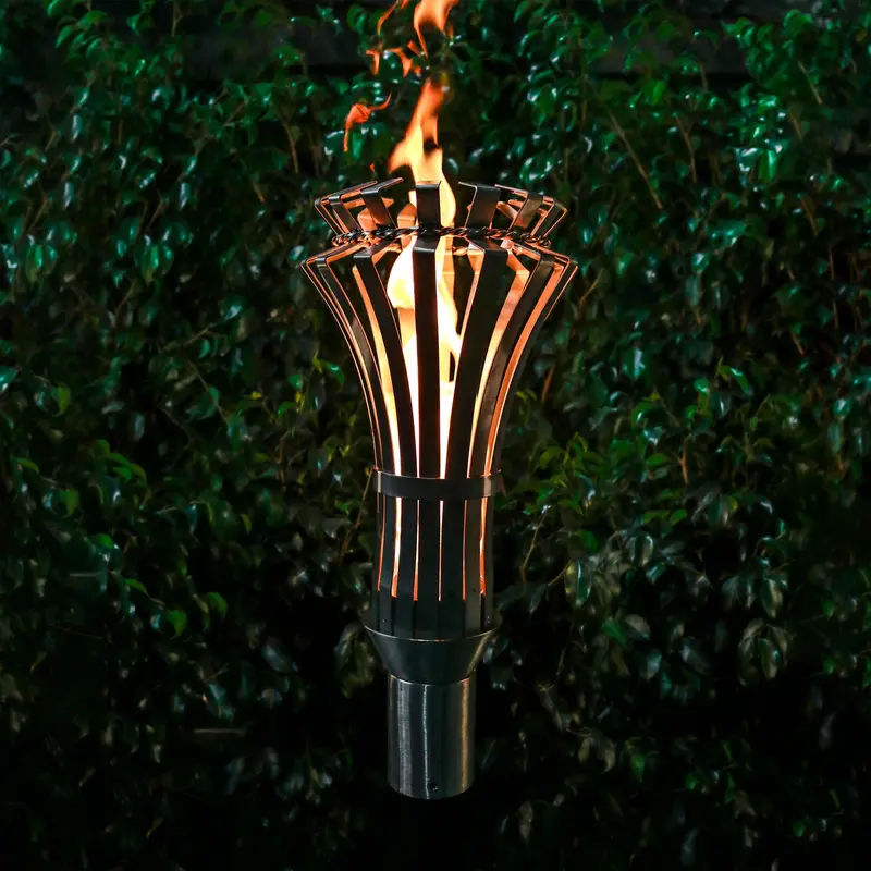 The Outdoor Plus Gothic-Style Stainless Steel Torch With Top Base 1