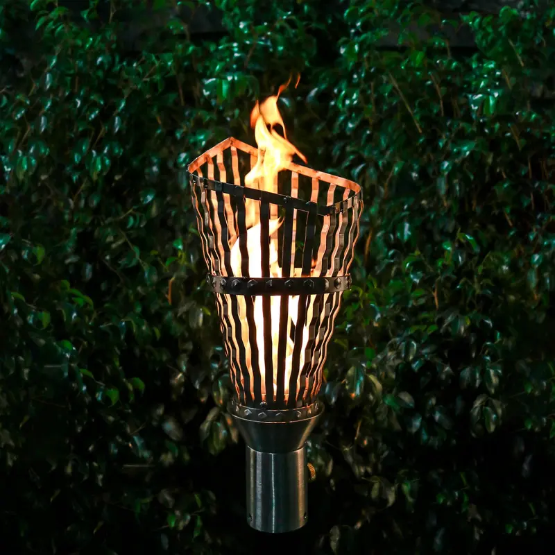 The Outdoor Plus Roman-Inspired Stainless Steel Torch With Top Base 1