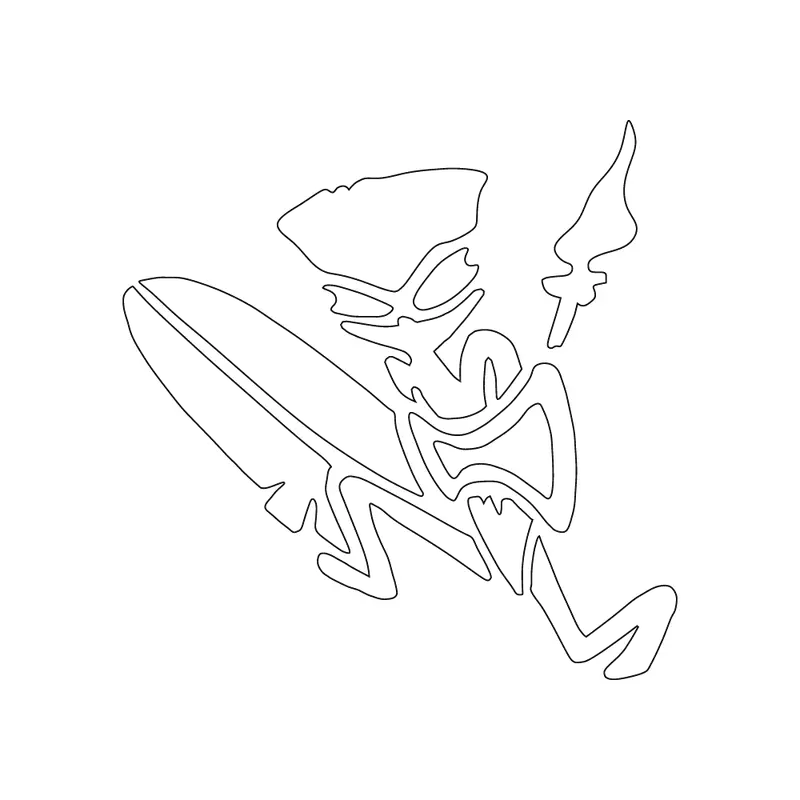 Tiki Surfer Sticker – 2.5 Inch Square Tropical Art 1